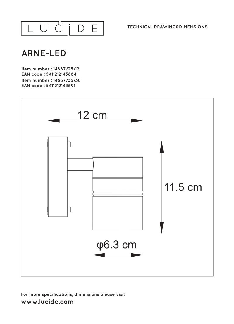 ARNE-LED - Nástenné svietidlo - 1xGU10/5W 14867/21/30